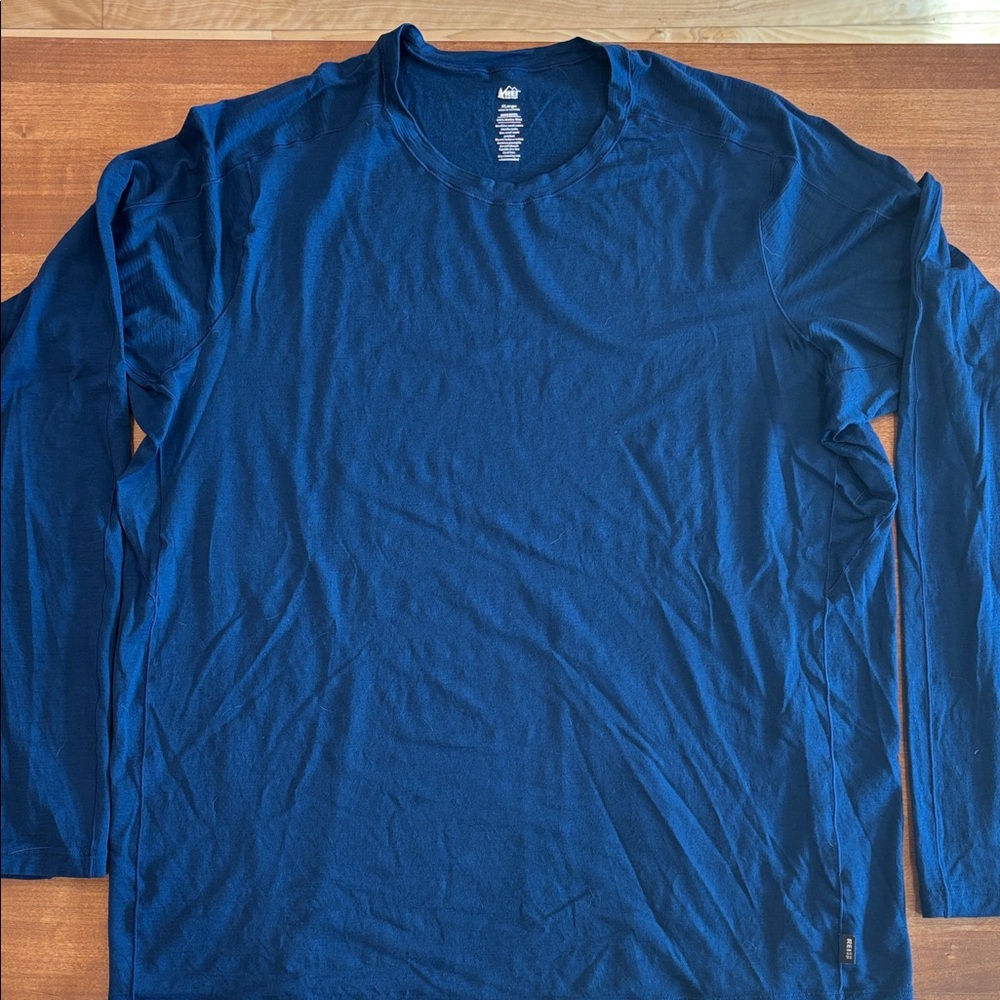 Men's Blue Long Sleeve Merino Base Layer